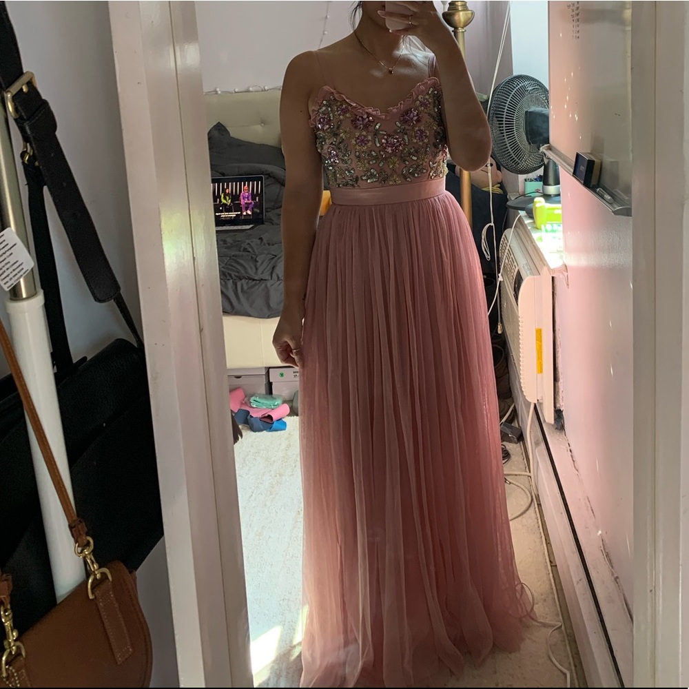 Full length beaded dress